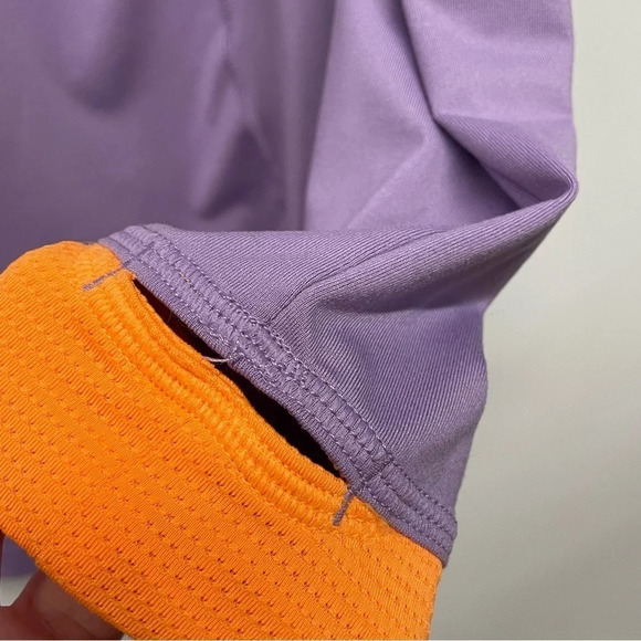 Champion Performance Purple & Orange Quarter Zip Jacket Running Top Small hi low - Picture 3 of 6